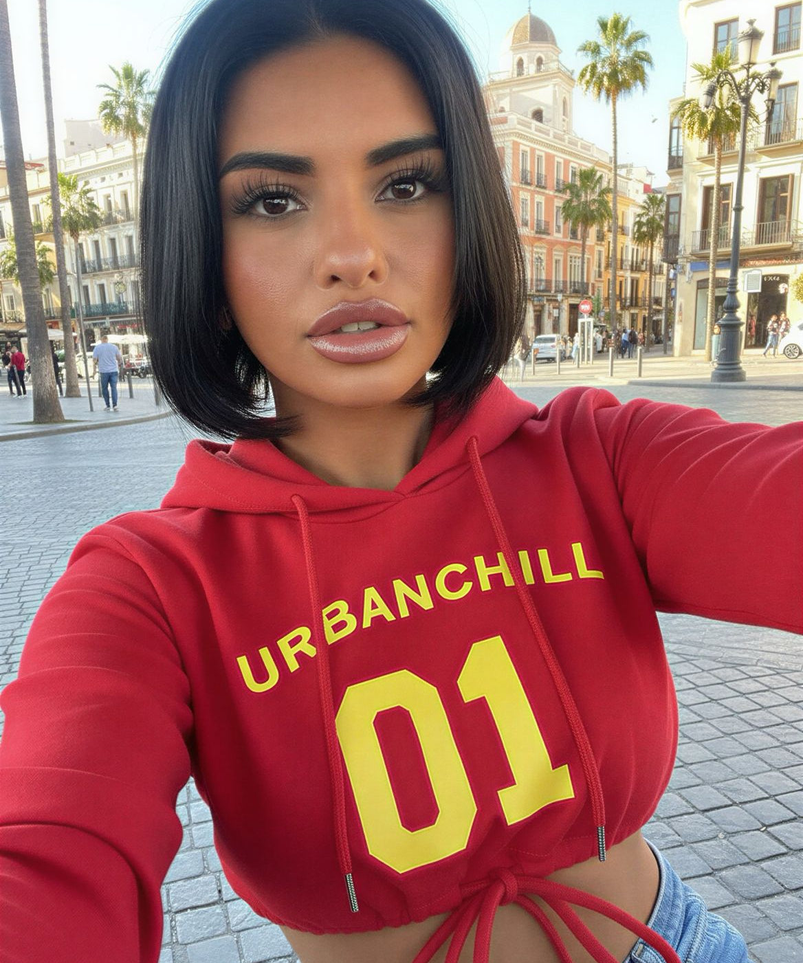 Petite Y2K Ultra-Cropped Drawstring Hoodie – Casual Clubwear